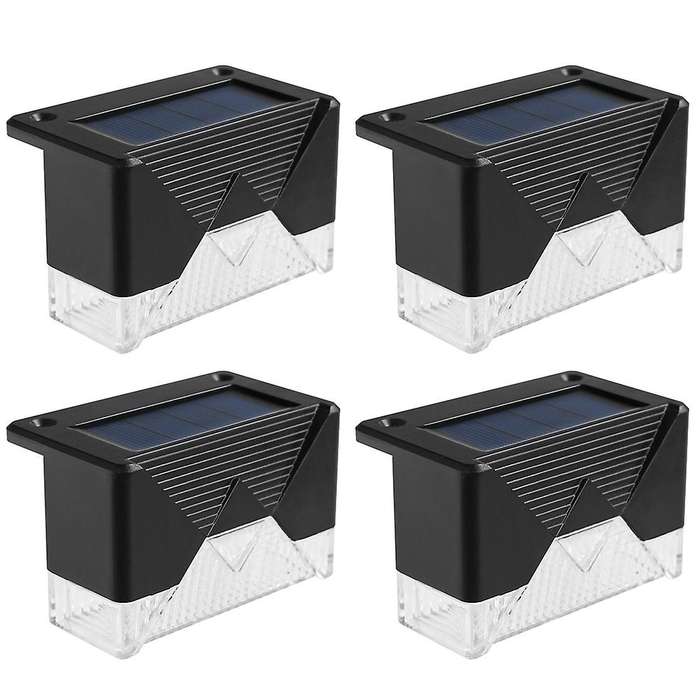 4pcs Solar Stair Lamp Outdoor Fence Light Garden Lights Waterproof