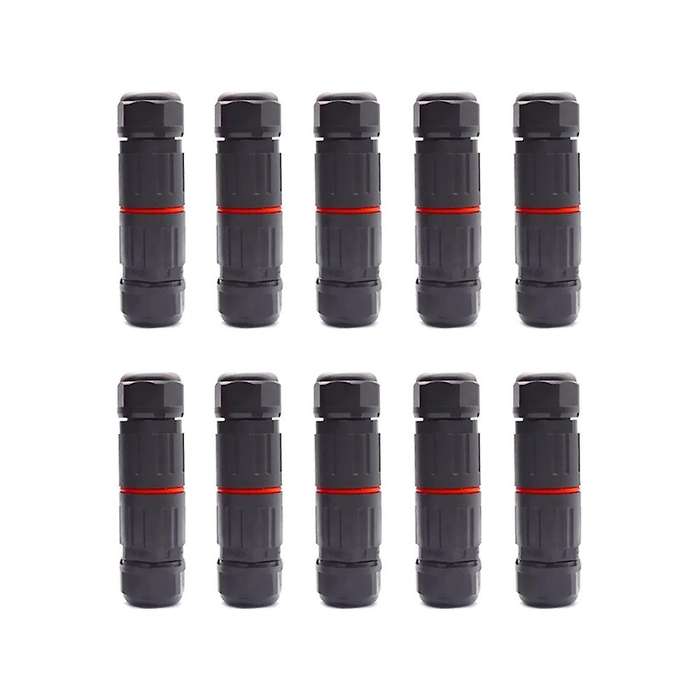 10pcs Ip68 Waterproof Terminal 3 Pin Electrical Wire Cable Connector