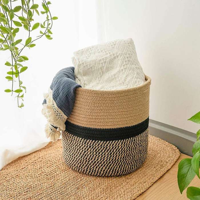 Storage Bins Cube Organizer Baskets, Plant Pot Cover Woven Basket