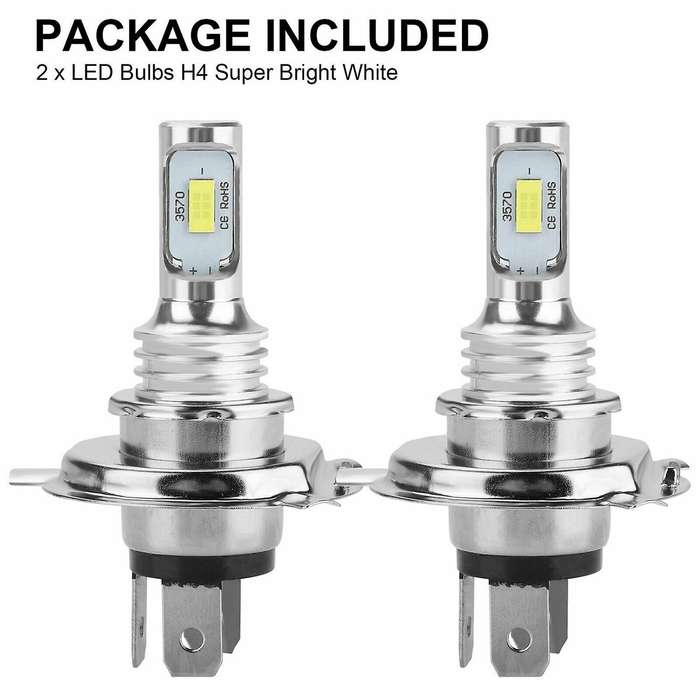 2 X H4 9003 Hb2 6000k Super White Csp Led Headlight Bulb Kit