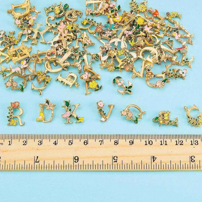 78 Pieces Enamel Letter Charms for Diy Jewelry Bracelet Craft Making