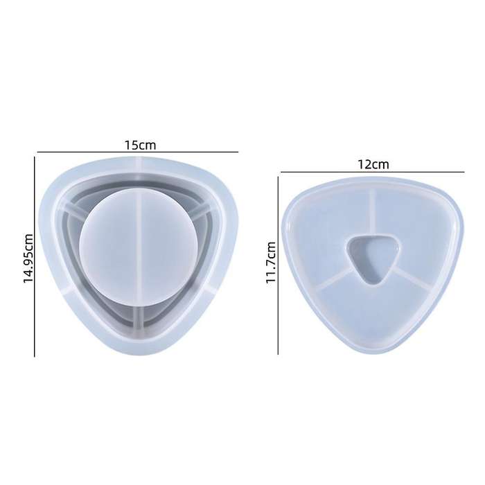 2pcs Epoxy Storage Mould Silicone Triangular Storage Mould with Lid