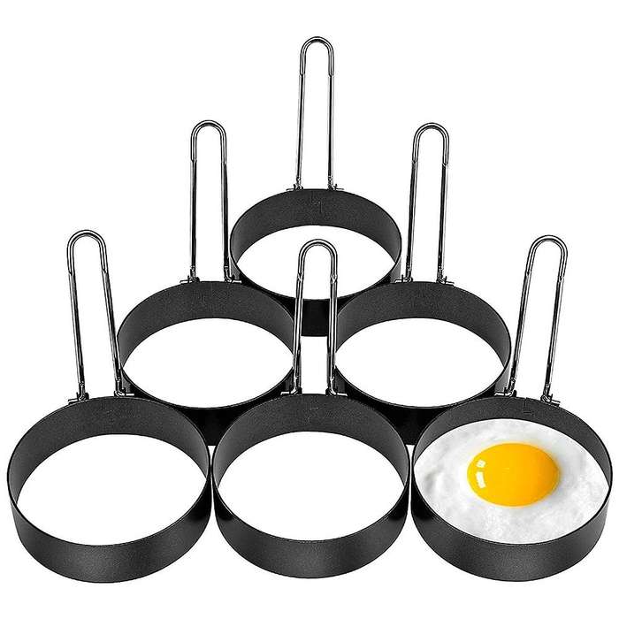 6 Pack Egg Ring, Stainless Steel Non-stick Frying Egg Maker Molds