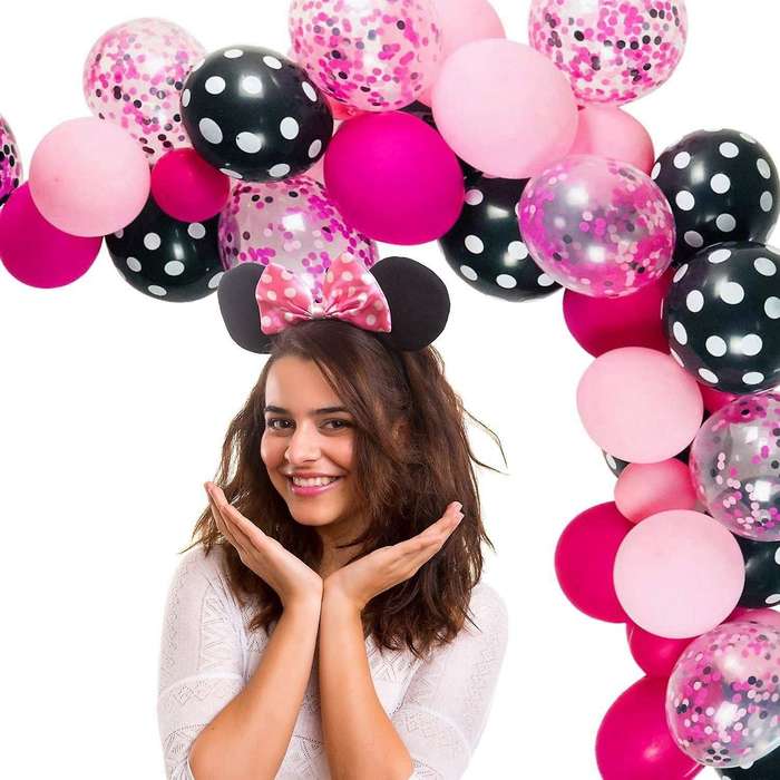 Balloon Garland Arch Kit Pink Black Balloon Decoration for Girls