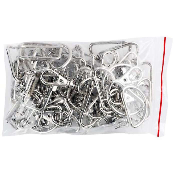 60pcs 32mm Metal D Rings for Gags Swivel Snap Hooks (silver)