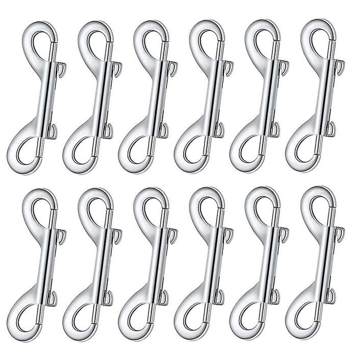 12 Pieces Double Ended Bolt Snaps Hook Zinc Alloy Double Trigger