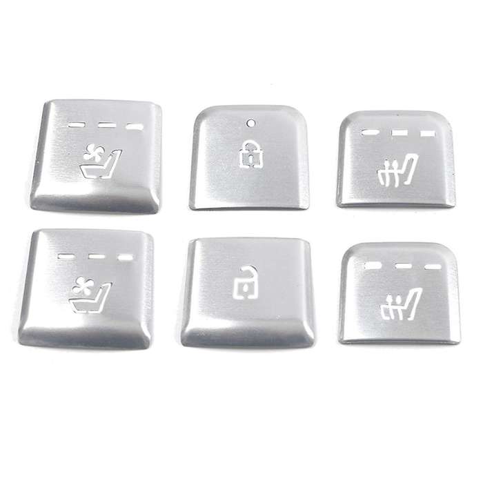Aluminum Seat Button Sticker for Kia Carnival Ka4 2021 2022 Silver