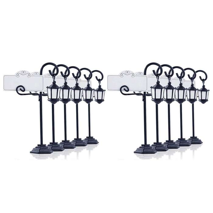 5 Pcs Streetlight Shape Wedding Reception Place Card Holder with Card