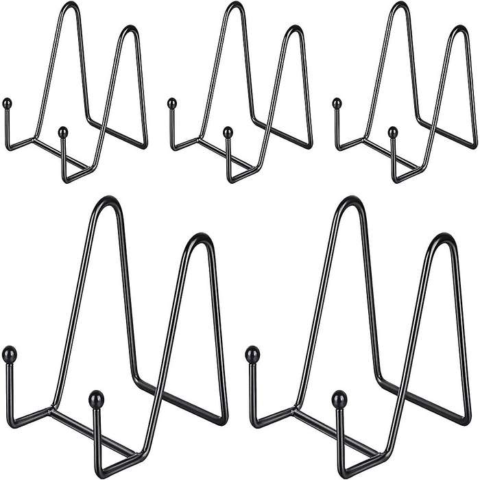 Plate Holder Display Stands, Metal Black Frame Stand 4 Inch