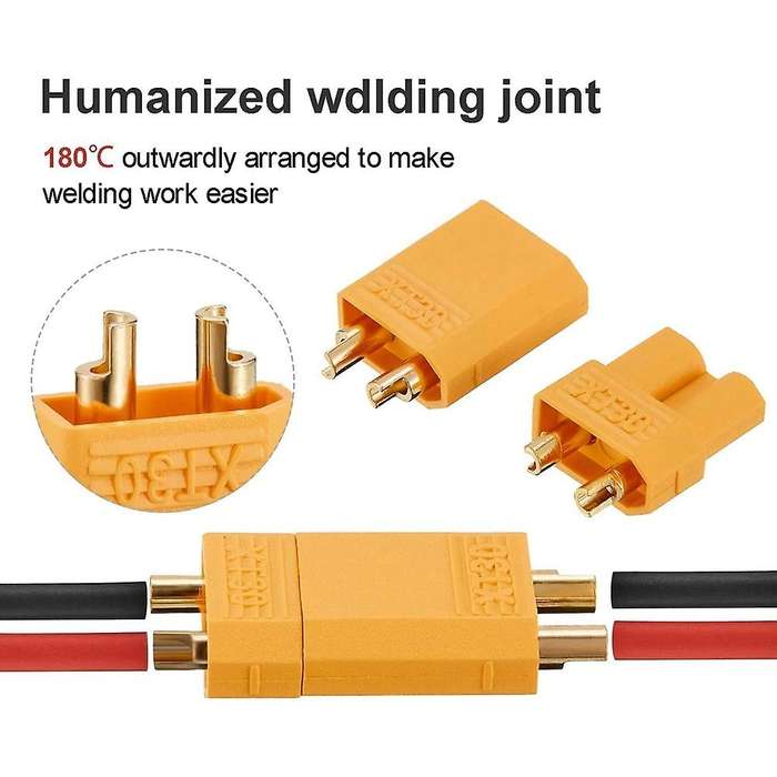 20pairs Xt30 Connectors Plugs with 40pcs Shrink Tubing for Rc Battery