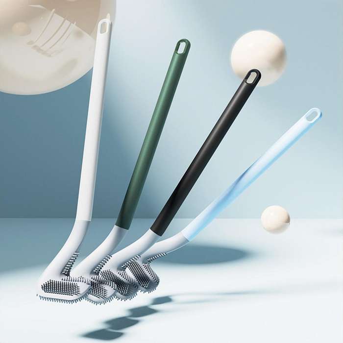 Long Handle Toilet Silicone Toilet Brushes for Bath Toilet Cleaning