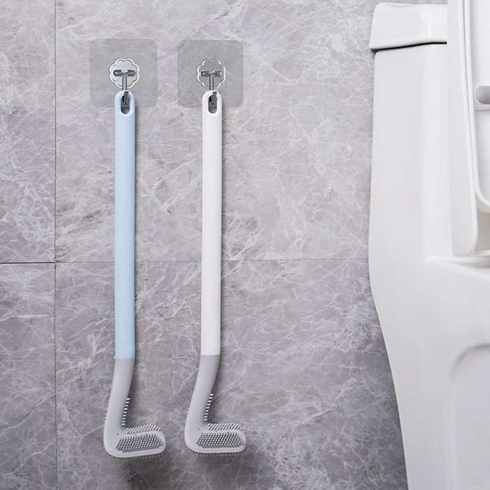Long Handle Toilet Silicone Toilet Brushes for Bath Toilet Cleaning
