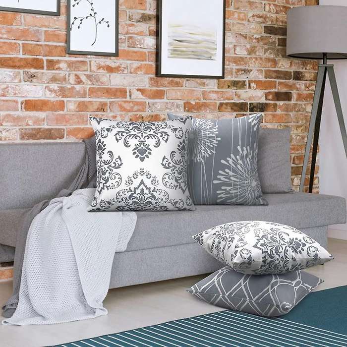 4pcs Grey Decorative Throw Pillow Covers for Sofa Couch