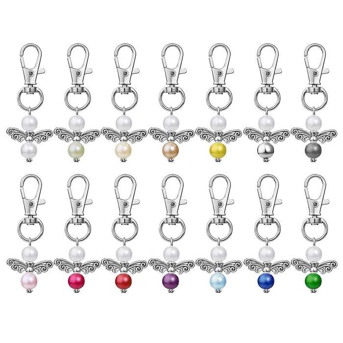 30pcs Angel Keychain Souvenir Wedding Gifts Set with Tag Drawstring