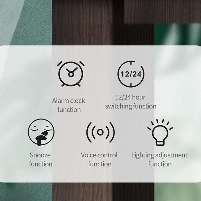Digital Led Mirrow Alarm Clocks Voice Control for Bedroom Snooze