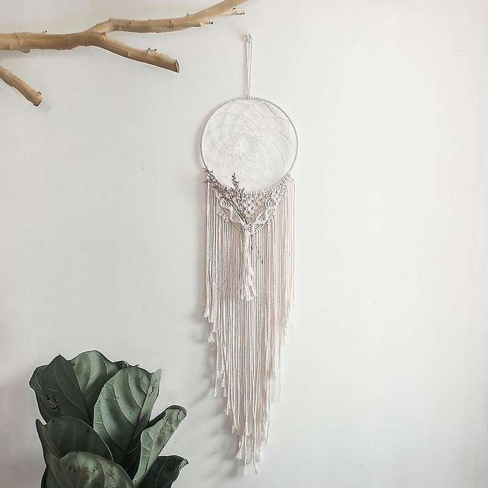 Circle Dream Catcher, Cotton Woven Wall Hanging Macrame Decor Gift