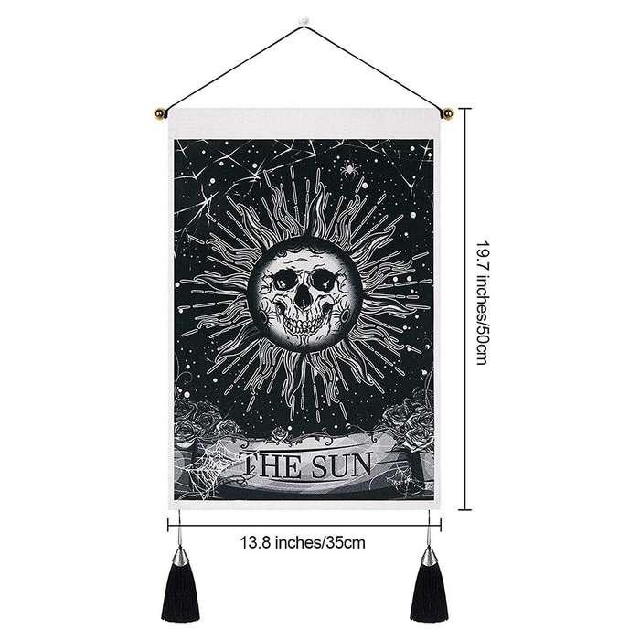 Pack Of 2 Moon and Sun Tapestry Black Tapestry (13.8 X 19.7 Inch)