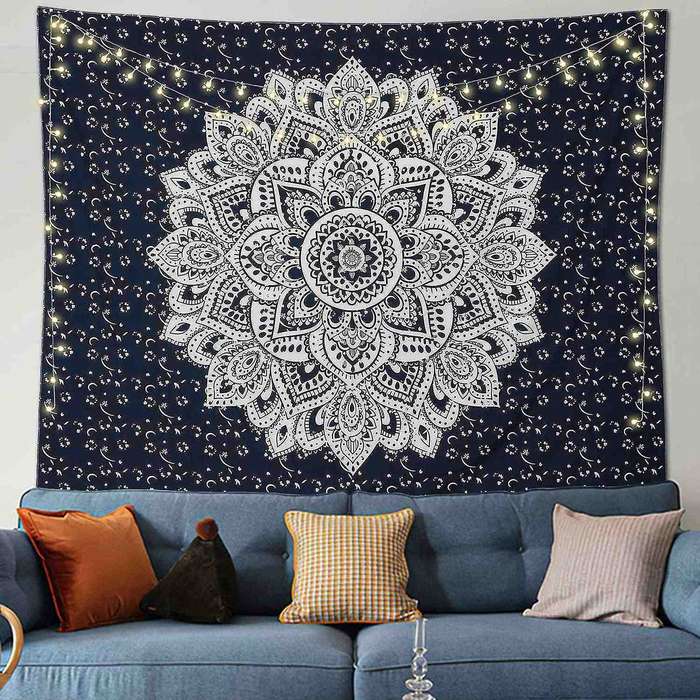 Psychedelic Mandala Wall Hanging Tapestry Indian Hippie for Bedroom