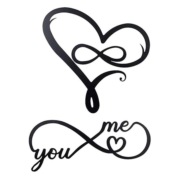 Infinity Wall Decor Love Heart Decor Art Sign for Garden Yard Home