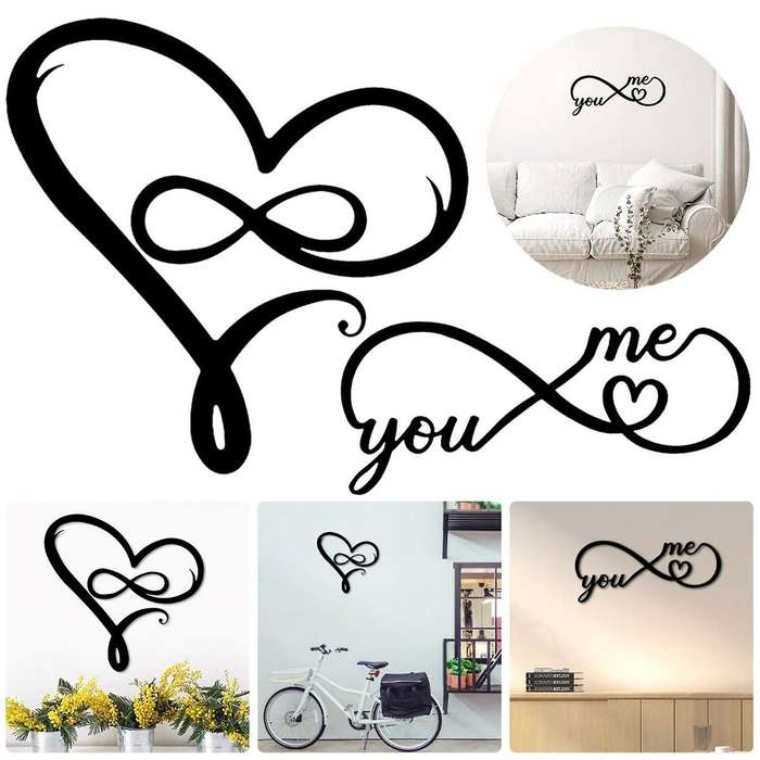 Infinity Wall Decor Love Heart Decor Art Sign for Garden Yard Home
