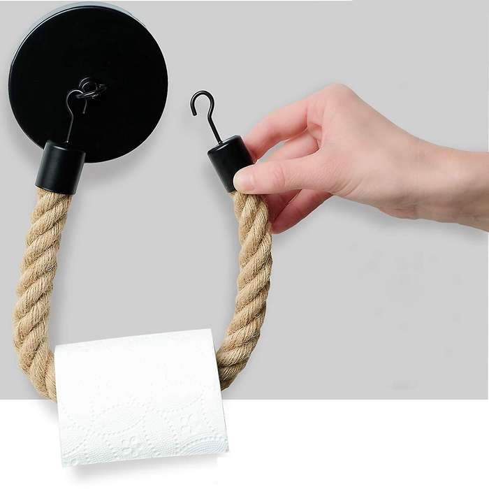 Nautical Rope Toilet Paper Vintage Wall-mounted Towel Rack Decor