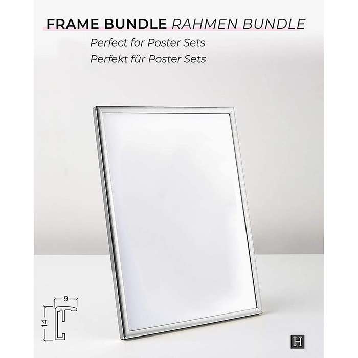 2 Er A4 Silber Bilderrahmen,fr Familienfotos/poster,21x30 Cm