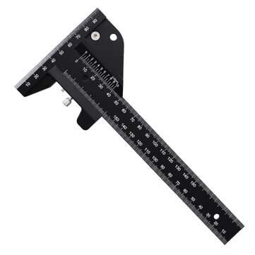 0-210mm Metric Scriber Gauge Aluminum Alloy Multi-Function Mark Line Woodworking Ruler Framing Tool