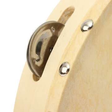 10 Inch Wood Tambourine Percussion Jingles Bell Musical Instrument Kids Educational Toys