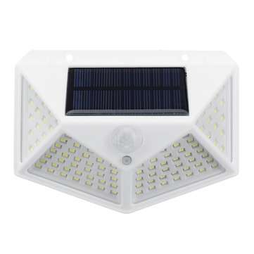 100 LED Solar PIR Motion Sensor Wall Light Outdoor Garden Yard Pathway Street Lamp