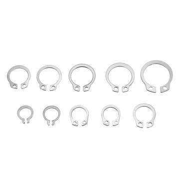 100Pcs Stainless C-Type Circlip Retaining Snap Ring Circlip Assortment Kit + Box
