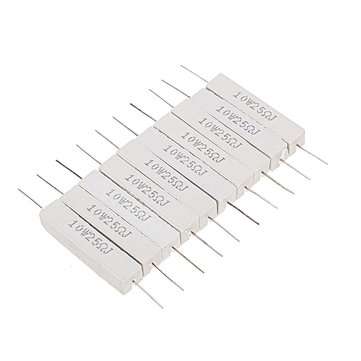 10pcs 10W 25 ohm 25R Ceramic Cement Resistor