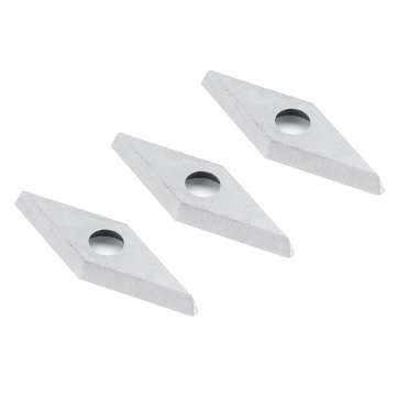 10pcs 15X15mm Diamond Carbide Insert For Lathe Wood Turning Tool 10x28mm 35 Degree R Arbor