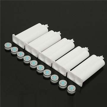 10Pcs 50ml Epoxy Resin Gun Adhesive Cartridge 1:1 Ratio Dispenser with 20pcs Pistons