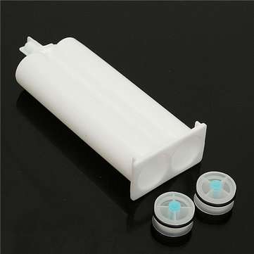 10Pcs 50ml Epoxy Resin Gun Adhesive Cartridge 1:1 Ratio Dispenser with 20pcs Pistons