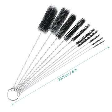 10Pcs Nylon Tube Brush Set Cleaning Brush Set for Drinking Straws Glasses Keyboards Jewelry Cleaning