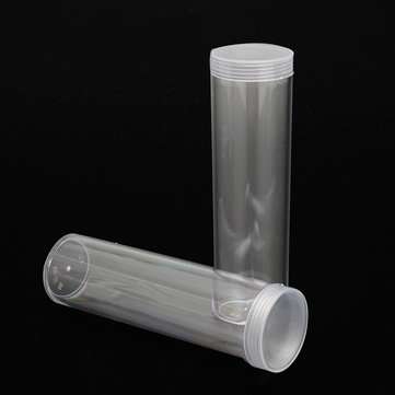 10Pcs/Set 25mm Round Clear Plastic Coin Tube Coin Holder Container for Quarter Dollar Storage Tube S