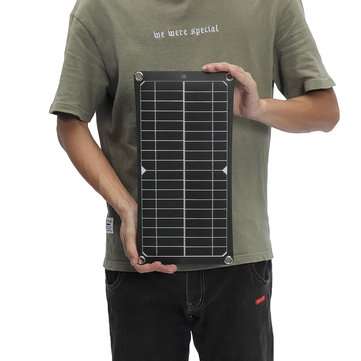 10W 37x18cm Monocrystalline Silicon Semi-flexible Solar Panel with USB 12V/5V DC For Car Boat Charge