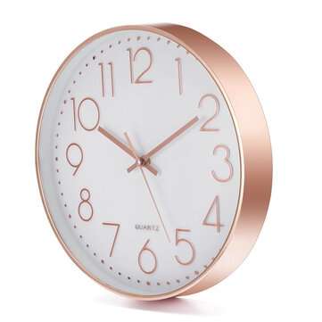 12`` Morden Wall Clock Non-ticking Wall Clock For Office/Living Room/Bedroom Decor