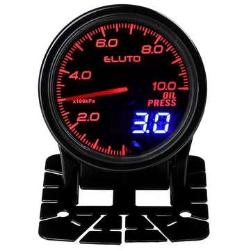 12V 2 Inch 52mm Oil Pressure Gauge Meter With Sensor 7 Color LED Tinted Face Universal