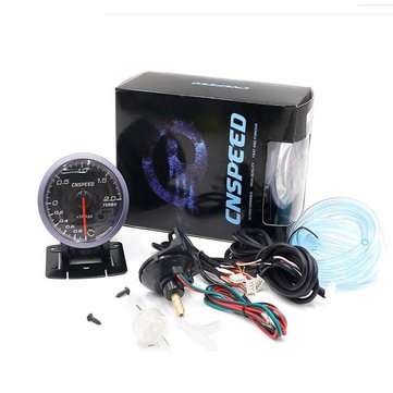 12V 2.5inch 60MM Car Auto Racing LED Turbo Boost Gauge Vacuum Pressure Bar Meter