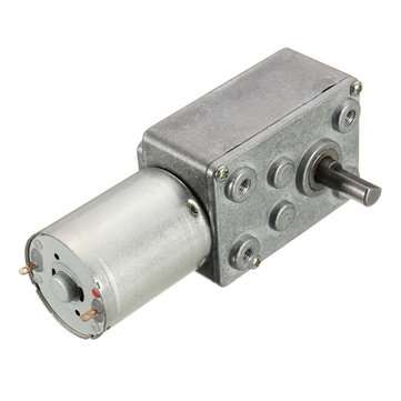 12V 24RPM Square Speed Gear Box Worm Geared DC Motor High Torque 370 Motor