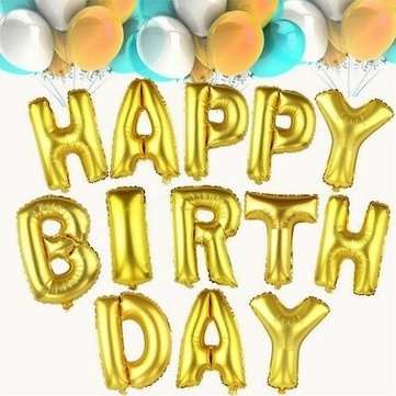 13Pcs "HAPPY BIRTHDAY" Letters Foil Balloon For Birthday Party Decoration 16"