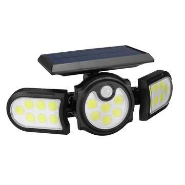 140 COB Solar Wall Light Three-Head Induction Motion Sensor Street Light Garden Courtyard Pathway La