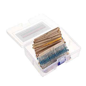 1460pcs 76 Kinds 1R-1M Value 5% 1/4W Metal Film Resistor Assorted Kit  20pcs Each Value with Plastic