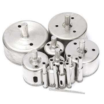 14pcs 3-70mm Diamond Hole Saw Tile Ceramic Glass Porcelain Marble Drill Bits Set