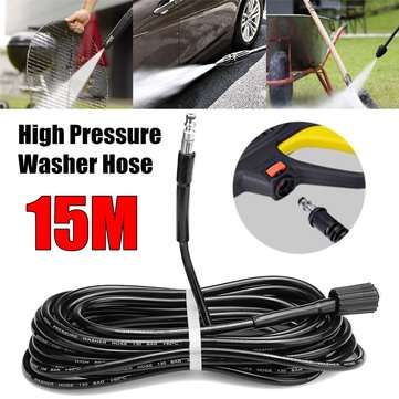 15M High Pressure Washer Hose Black 130Bar Washing Machine Car Wash For VAX