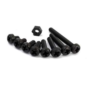 160Pcs Metric M3 Black Nylon Phillips Pan Head Screw Nut Assortment Set