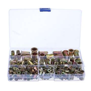 165Pcs Rivnut Rivet Nut Kit Round Head M3 M4 M5 M6 M8 M10 Kit Set ABS Case