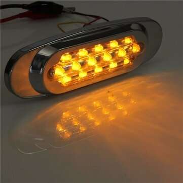 16LED Side Marker Indicator Light For Bus Truck Lorry Trailer Red White Yellow ... (COLOR.: YELLOW)
