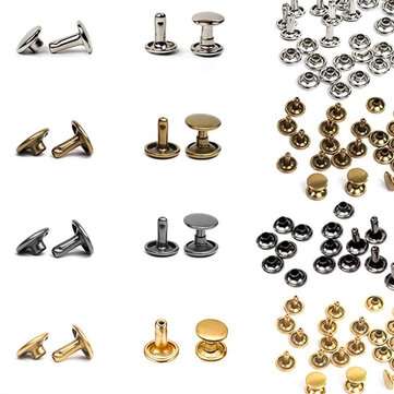 180PCS 6x6mm / 8x8mm /8X12mm DIY Leather Craft Snap Fasteners Buttons Copper